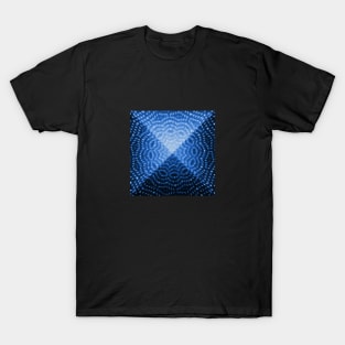 Sacred Geometry 3D Titanium Blue Pyramid Architecture T-Shirt